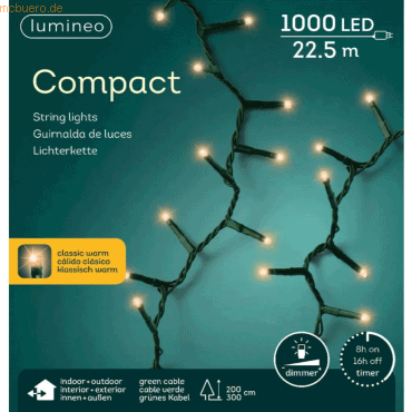 Lumineo Lichterkette LED warmweiß für den Außenbereich Länge 22,5m grü von Lumineo