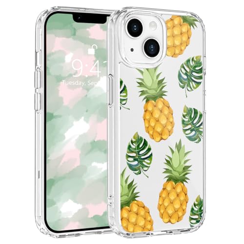 LuminousGuard Schutzhülle für iPhone 16 Pro Max, niedliche Ananas-Frucht-Handyhülle für Frauen und Mädchen, Anti-Vergilbung, klare Acryl-Rückseite, weicher TPU-Rahmen, schmale Passform, stoßfeste von LuminousGuard