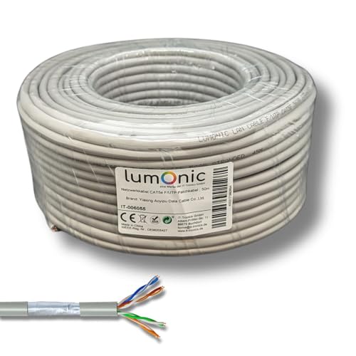 50m Netzwerkkabel Patchkabel CAT5e F/UTP Ethernet Kabel CAT5 CAT.5e von Lumonic