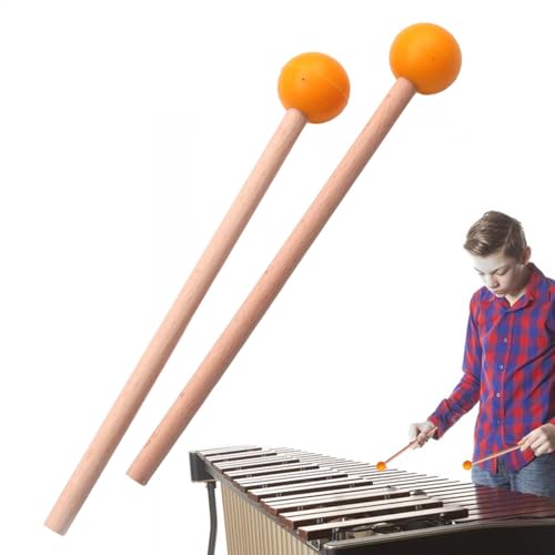 Gongschlägel - Holzhammer-Stick, Gummikopf Marimba Hammer Drum Schlägel Marimba Schlägel für Xylophon | Xylophonschlägel mit Gummikopf, Chime, Holzblock, Glockenspiel und Glocken, Marimbaschlägel von Lunaobrik