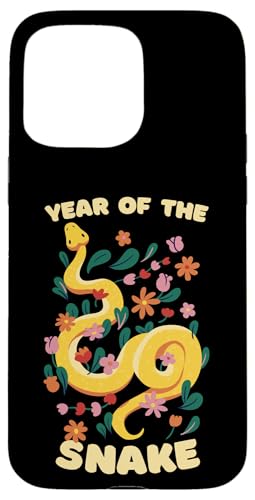 Hülle für iPhone 15 Pro Max Feiern Sie das chinesische Neujahr der Schlange 2025 Blumenblumen von Lunar New Year 2025 Chinese Tee Shop