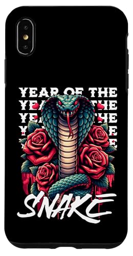 Hülle für iPhone XS Max Feiern Sie das chinesische Neujahr der Schlange 2025 Cobra & Roses von Lunar New Year 2025 Chinese Tee Shop