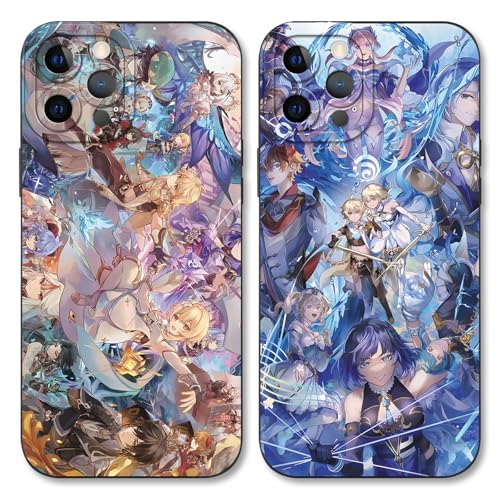 2 Stück Handyhülle für Samsung Galaxy A13 5G Hülle 6.5'', Anime Genshin Impact Aether Klee Manga Anime künstlerische Ästhetik mit Motiv Designs Case Schutzhülle Stoßfest TPU Weich Ultra Dünn Cover von LunarDrift