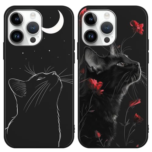 2 Stück Handyhülle für Samsung Galaxy S9 Hülle 5.8'', Anime Art Manga Anime Katze und Blume künstlerische Ästhetik mit Motiv Designs Case Schutzhülle Stoßfest TPU Weich Ultra Dünn Cover -06 von LunarDrift