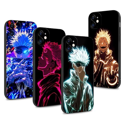 4 Stück Handyhülle für Samsung Galaxy S25+ 5G Hülle 6.5'', Anime Motiv Jujutsu Kaisen Gojo Satoru Itadori Yuji Manga Muster Schutzhülle Jungs Case Schutz der Linse Design Silikon TPU Cover Stoßfest von LunarDrift