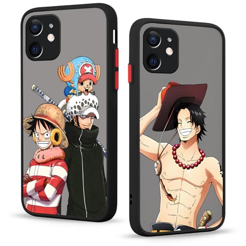 Handyhülle 2 Stück für iPhone 13 Hülle 6.1'' Anime Ace Gear 5 Nika Sun God Manga Mode Muster Design Case Stoßstangenschutz Schutzhülle Stoßfest TPU Silikon Weich Ultra Dünn Cover von LunarDrift