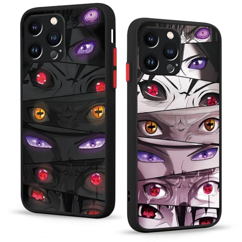 Handyhülle 2 Stück für iPhone 14 Pro Hülle 6.1'' Anime Naruto Uchiha Itachi Sasuke Manga Mode Muster Design Case Stoßstangenschutz Schutzhülle Stoßfest TPU Silikon Weich Ultra Dünn Cover von LunarDrift