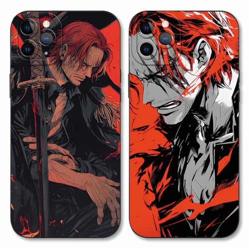 Handyhülle 2 Stück für iPhone 7/iPhone 8/iPhone SE3/2 Hülle 4.7'' Anime Gear 5 Shanks Manga Mode Muster Design Case Kameraschutz Schutzhülle Stoßfest TPU Silikon Weich Ultra Dünn Cover - Schwarz2 von LunarDrift