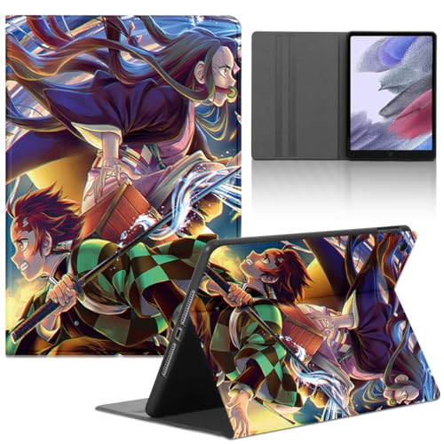 Tablet-Schutzhülle für Lenovo Tab M10(TB-X605F/X505F) 10.1'' Hülle, Demon Slayer Kamado Nezuko Tanjirou Anime-Manga Muster, Hüllen PU-Leder, Folio-Rückseite, Funda Back Cover für Frauen Männer von LunarDrift