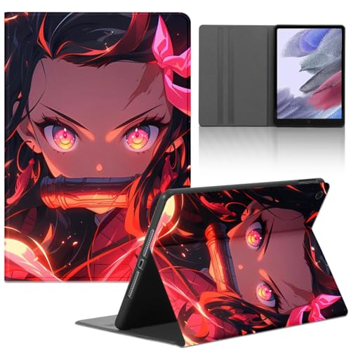 Tablet-Schutzhülle für Samsung Galaxy Tab S6 Lite 2022 10.4 Zoll Hülle, Demon Slayer Kamado Nezuko Anime-Manga-Design Muster, Hüllen PU-Leder, Folio-Rückseite, Funda Back Cover für Frauen Männer von LunarDrift