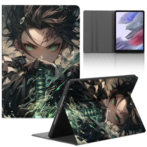 Tablet-Schutzhülle für Samsung Galaxy Tab S9 Ultra (SM-X910/SM-X916B) 14.6'' Hülle, Demon Slayer Kamado Tanjirou Anime-Manga Muster, Hüllen PU-Leder, Folio-Rückseite, Funda für Frauen Männer von LunarDrift