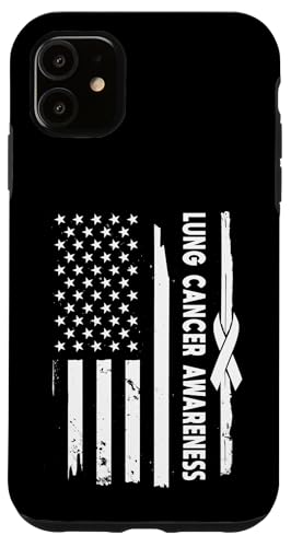 Hülle für iPhone 11 Amerikanische Flagge Lungenkrebs Bewusstsein Amerika USA von Lung Cancer Awareness Month Support Design