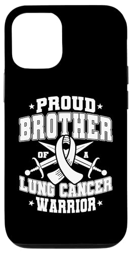 Hülle für iPhone 12/12 Pro Stolzer Bruder eines Lungenkrebskriegers, weißes Band von Lung Cancer Awareness Month Support Design