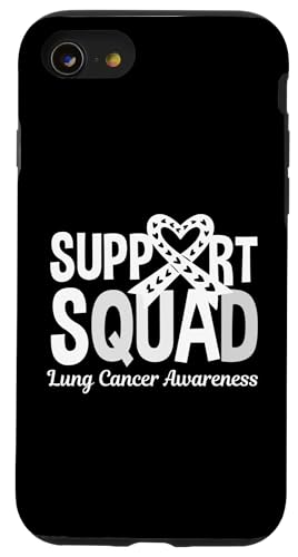 Hülle für iPhone SE (2020) / 7 / 8 Support Squad Lungenkrebs Bewusstsein tragen weißes Band von Lung Cancer Awareness Month Support Design