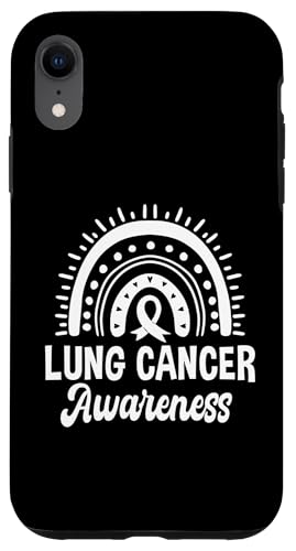 Hülle für iPhone XR Lungenkrebs-Bewusstseinsunterstützung, Boho, Regenbogenfarben, weißes Band von Lung Cancer Awareness Month Support Design