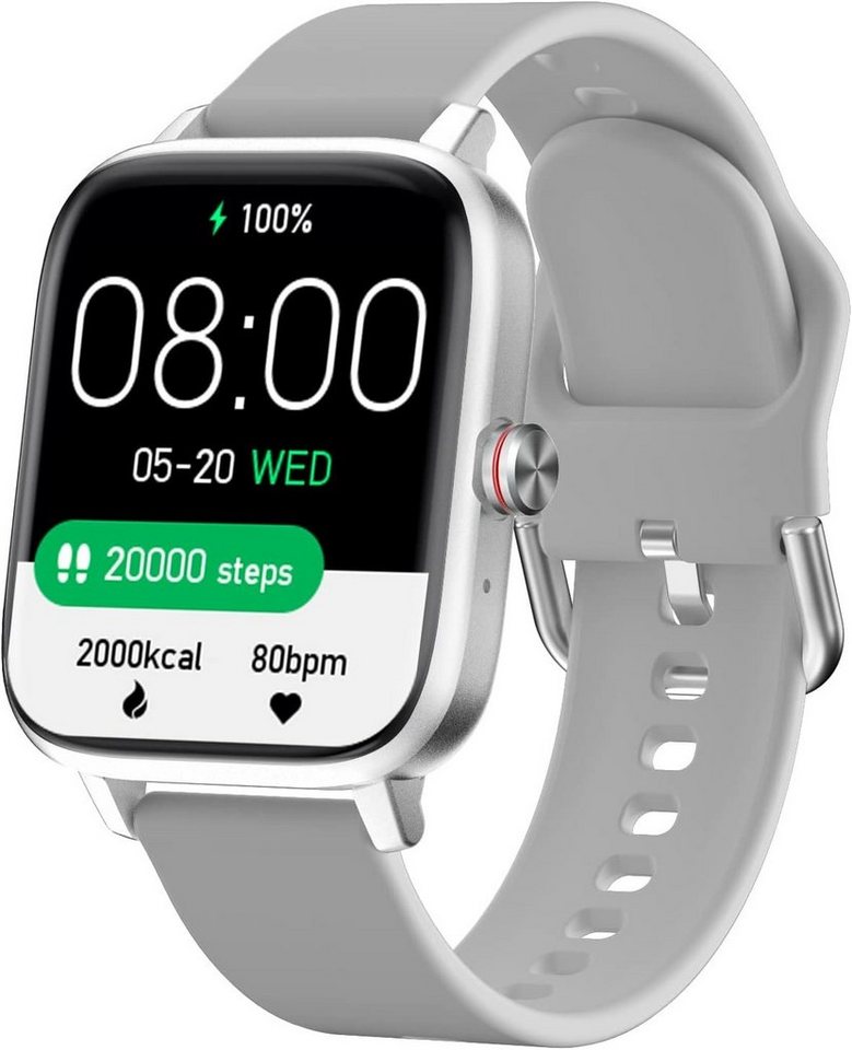 Luoba Smartwatch (10,09 Zoll, Android iOS), Herren damen kalorienstoppuhr schrittzähler armbanduhr fitnessuhr für von Luoba