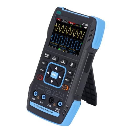 3-in-1-Oszilloskop-Multimeter, Verbesserter DDS-Signalgenerator, 50 MHz Bandbreite, 250 MS Abtastrate 19999 Zählwert RMS für Spannung, Strom, Kondensator, Widerstand, Diode von Luocute