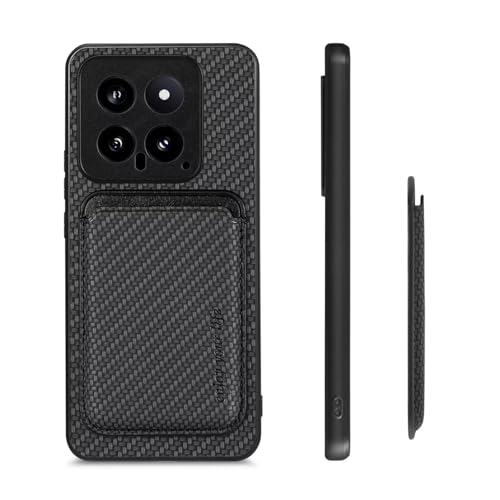 Luoiwei Case for Xiaomi 12T/12T Pro Hülle Compatible with Magsafe mit Wallet Card Holder, 2in1 Aramid Fibre Pattern, Dünn Magnetic Removable Silicone Protective Case, Slim Cover, kameraschutz, Black von Luoiwei