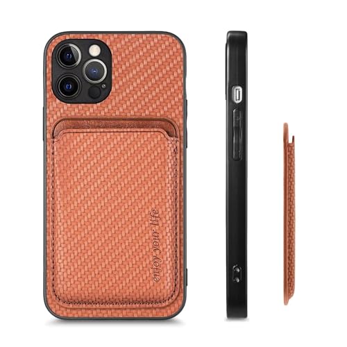 Luoiwei Case for iPhone 11 Pro Max Hülle Compatible with Magsafe mit Wallet Card Holder, 2-in-1 Aramid Fibre Pattern, Dünn Magnetic Removable Protective Case, Silicone Slim Cover, kameraschutz, Brown von Luoiwei