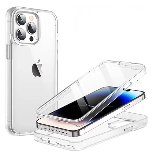 Luoiwei Case for iPhone 13 Hülle,360 Grad Silikon Fullbody Protective Case,Double Sided Soft TPU komplettschutz Scratch-Resistant Thin Transparent Screen Protector Handyhülle,Clear von Luoiwei