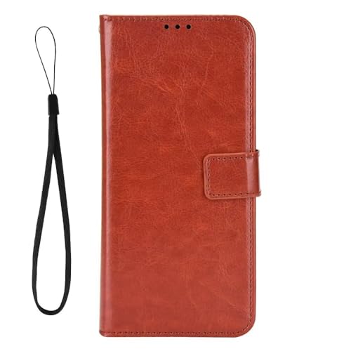 Luoiwei Handyhülle für Redmi A1 Hülle mit Band,for Redmi A1 Case PU Leder,RFID Blocker Flip Wallet Cover Klapphülle Stoßfest Schutzhülle Magnet Aesthetic Standfunktion,Braun von Luoiwei