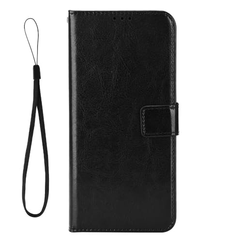 Luoiwei Handyhülle für Samsung Galaxy XCover Pro Hülle mit Band,for Samsung Galaxy Case PU Leder,RFID Blocker Flip Wallet Cover Klapphülle Stoßfest Schutzhülle Magnet Aesthetic Standfunktion,Schwarz von Luoiwei