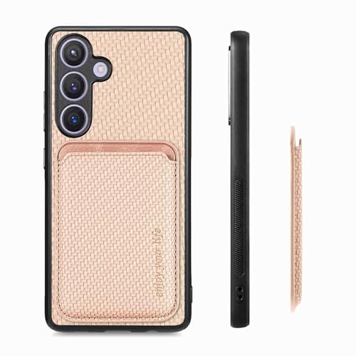 Luoiwei Hülle für Samsung Galaxy A71 Case Kompatibel mit Magsafe mit Wallet Card Holder, 2-in-1 Aramidfasermuster Magnetisch Abnehmbar Schutzhülle, SilikonHülle Slim Cover, Khaki von Luoiwei