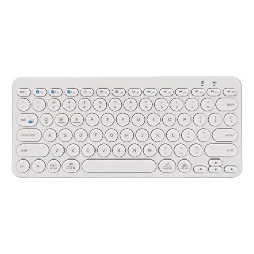 78 Key Wireless Keyboard, Bluetooth 5.0 Programmierbare Ergonomie Laptop Tastatur, Programmierbare Multimedia Tasten Intelligente Automatische Energiespartechnologie (Weiß) von Luqeeg