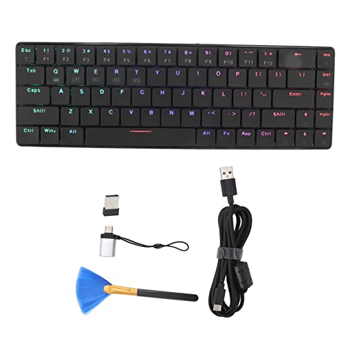 Drahtlose Mechanische Tastatur, Bluetooth 3 Mode 69 Tasten Tastatur, RGB Bunte Gaming Laptop Desktop Computer Tastatur, Unterstützung USB C Verdrahtet, BT 5.0 und 2.4GHz Wireless Mode von Luqeeg