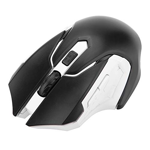 Kabellose Gaming-Maus, Wiederaufladbare Schlanke Silent-Maus, 2,4-G-Computermaus mit USB-Empfänger, 1200 DPI, Optische Maus für PC, Laptop, Computer und Desktop, Lange Akkulaufzeit (Schwarz) von Luqeeg