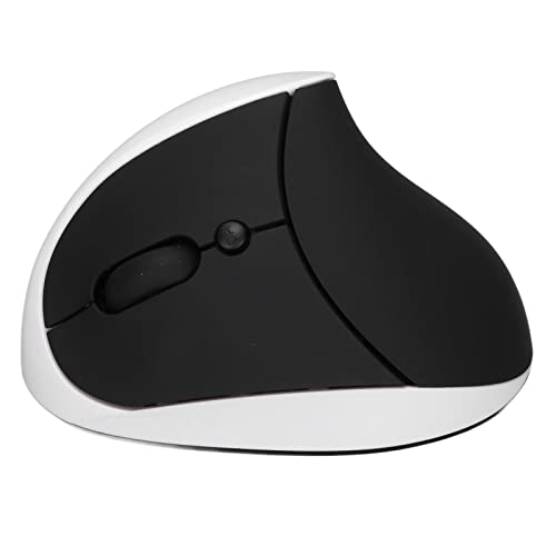 Linke Erweiterte Vertikale Ergonomische Maus, Reduziert Die Muskelbelastung, 2.4g Wireless Leises Klicken USB-mäuse Für Linkshänder Mit Wiederaufladbarem Akku Für Linkshänder (Schwarz-Weiss) von Luqeeg