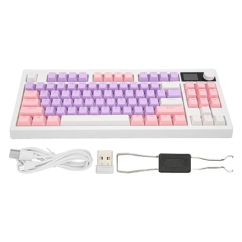 Luqeeg Gaming-Tastatur, USB-Kabel, Hot-Swap-fähige Bluetooth-Wireless-RGB-Mechanische Tastatur mit 3-Modus-Konnektivität, 16 Lichteffekten, Mechanische Tastatur für Windows, von Luqeeg