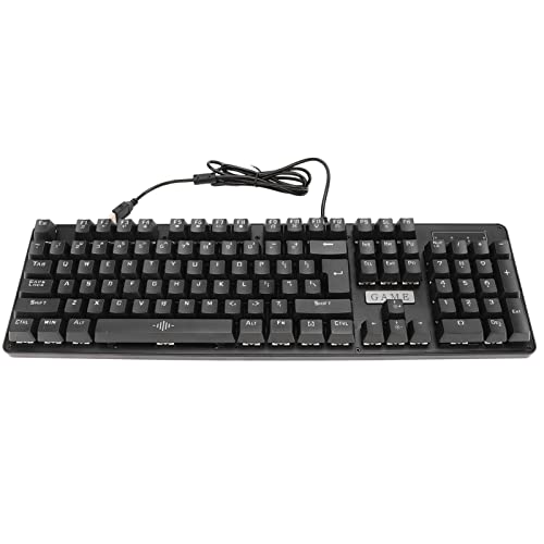 Luqeeg Mechanische Gaming Tastatur, 104 Tasten RGB LED Hintergrundbeleuchtung USB Verdrahtete Tastatur mit Blauen Schaltern, Strapazierfähige Gefederte ABS Keycaps Ergonomisch Schwarz von Luqeeg