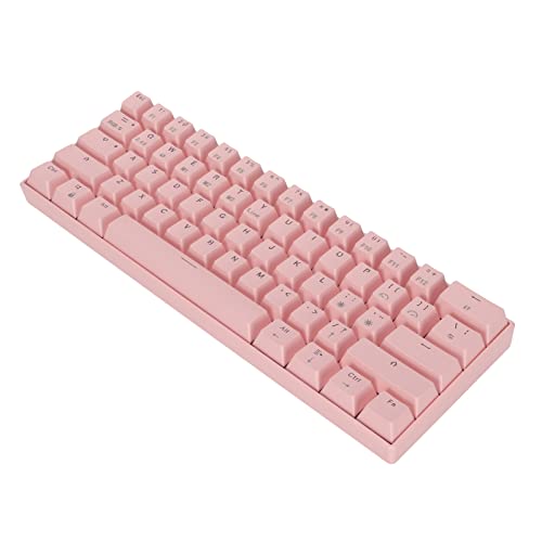 Luqeeg Mechanische Gaming-Tastatur, 61 Tasten RGB-Gaming-Tastatur mit Hintergrundbeleuchtung, Ergonomische Design-Tastatur 2.4G Wireless, BT 3.5 5.0 und Typ C Kabelverbindung Für PC Mac von Luqeeg