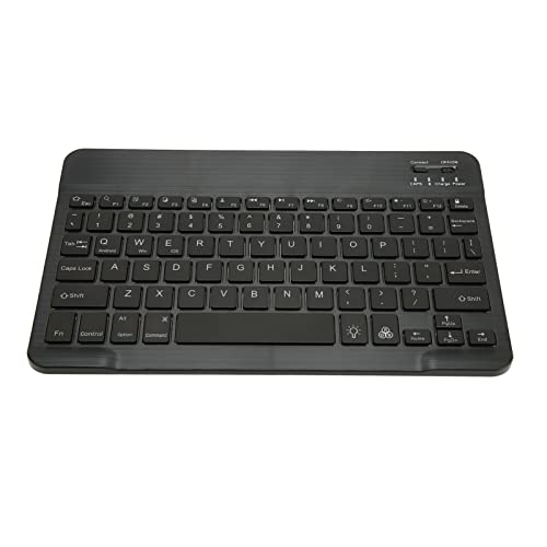 RGB LED Hintergrundbeleuchtung BT Tastatur, 78 Tasten Ultra Thin Mute Wireless Keyboard, Ergonomisches Design mit Quadratischen Schokoladentasten, für Telefon Laptop Tablet (Schwarz) von Luqeeg