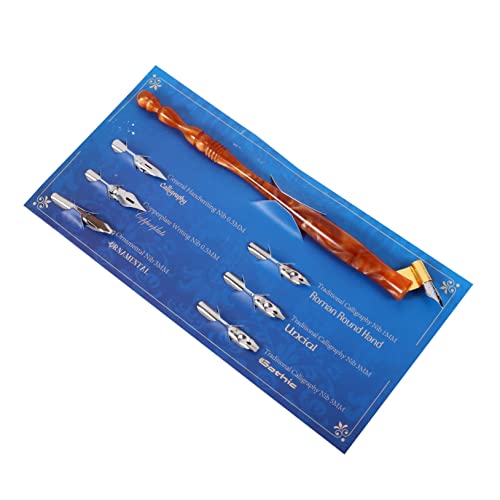 Lurrose 1 Satz Tauchstift aus Holz Schulbedarf Federmäppchen für Gel Schule kalligraphie-stifte kalligraphie stifte pen Kalligraphie-Starter-Kit Kalligraphie-Stift-Kit hölzern Brown von Lurrose