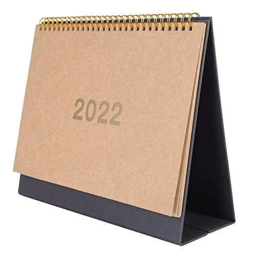 Lurrose 1 Stück 2022 Kalender 2022 Desktop-Standkalender für Staffelei trendiges Liste persönlicher kalender büro kalender plans kreativer Kalender Wohnaccessoire Papier Brown von Lurrose