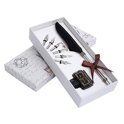 Lurrose 10 Teiliges Retro Federpen Set Elegantes Schreibgerät Für Kalligraphie Und Schwarze Tinte Perfekt Für Business Und Kreative Anwendungen von Lurrose