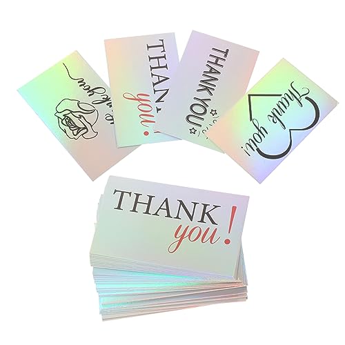 Lurrose 120St Dekorationskarte für Geschäftsnachrichten Dank Bejahung Aufkleber thank you cards Dekorative Karten Geschenkkarte hochzeitsdeko Grußkarten Nachrichtenkarten Papier Silver von Lurrose