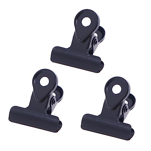 Lurrose 20st Scharnierclips Chip-clips Schwarze Büroklammern Schwarze Clips Große Mini-ordner Foldback-clips Mini-bindeklammern Schnellhefter Bunt Kupferklammer Black von Lurrose