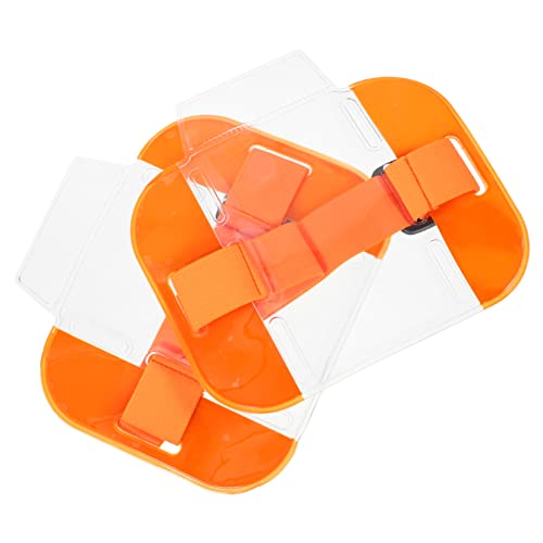 Lurrose 2st Ausweis-armbandhalter Armabzeichenhalter Arbeitsausweishalter Namensschilder Doppelseitiger Ausweishalter Auto Schlüsselanhänger Ausweishalter Für Rollenrückseite Pvc Orange von Lurrose