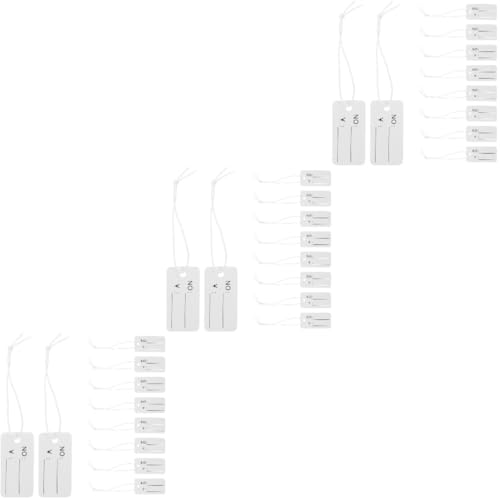 Lurrose 3 Sätze Elastisches Seiletikett Tags Preisschilder Etiketten Aufkleber Weiße Einzelhandelsetiketten Schmuckanhänger Markierungsschild Zum Aufhängen Papier 100 Stück * 3 von Lurrose