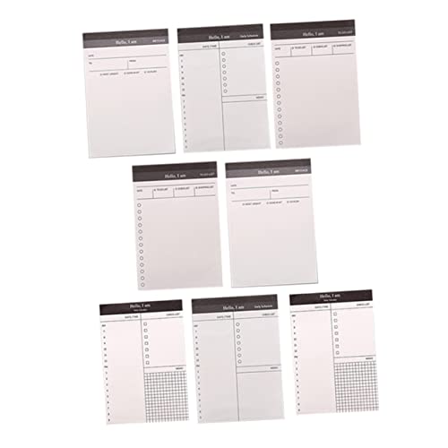 Lurrose 4 Stück 8 Büroplan schreibutensilien tischkalender noteboon memo pad Notizzettel tabel tägliche Notizblöcke Haushaltsplaner Notizblock Hinweis Lieferungen kleiner Notizblock Papier von Lurrose