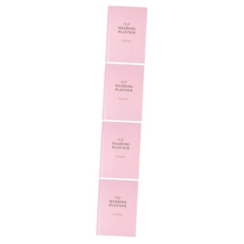 Lurrose 4 Stück Hochzeitsbuch Tagebuch Hochzeitsmappe Kreatives Verlobungsgeschenk Hochzeitsplanung Notizblock Romantischer Hochzeitsplaner Brauthochzeitsplaner Bindemittel Rosa Papier von Lurrose