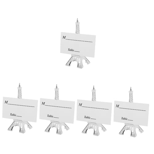 Lurrose 5 Sätze Turm-büroklammer Halter Für Fotoclips Platzkartenhalter Tischnummernhalter Eiffelturm-fotohalter Bildhalter Inhaber Der Tischnummer Memo-clips Aluminiumlegierung Silver von Lurrose