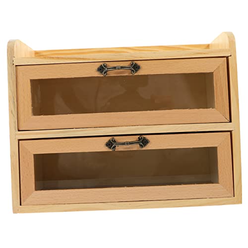 Lurrose Kasten Schublade Desktop-organizer Aufbewahrungsschrank-organizer Aufbewahrungsbehälter Für Schreibwaren Schließfachorganisator Arbeitsplatten-organizer Holz Khaki von Lurrose