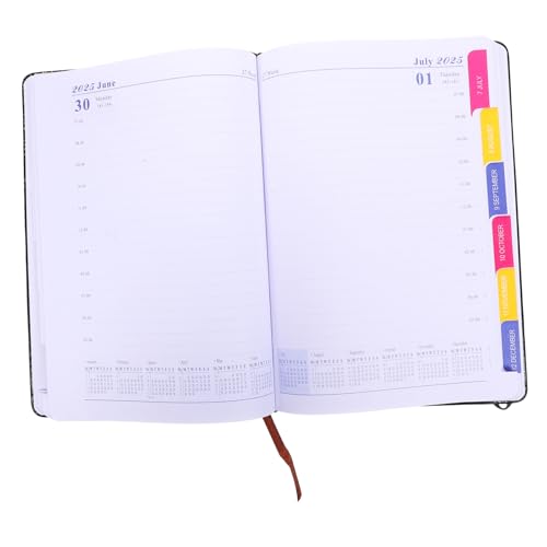 Lurrose Zeitplan 2025 Planer Organisator Kalender Tagesplaner Notizen bürobedarf Notizblock notizbuch Das Notebook bequemer akademischer Planer Multifunktions-Planer-Organizer Papier Black von Lurrose