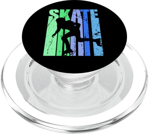 Mädchen Retro Geburtstag Retro Vintage Skates Grau Used-Look PopSockets PopGrip für MagSafe von Lush Roller Skating