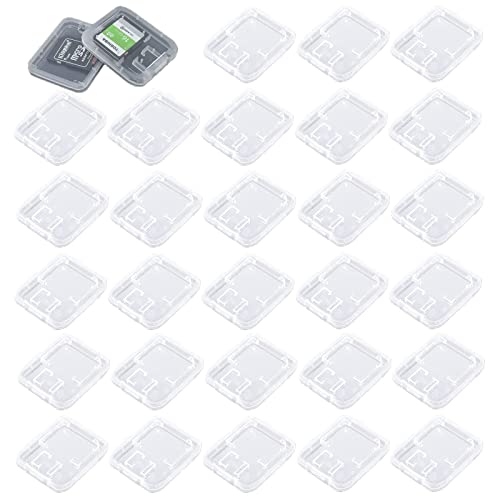 Lushly 30 Stück Speicherkarte Hülle, Tragetasche SD Karten Case, SD Karten Tasche Hülle, Memory Schutzbox, Transparent SD Karten Box, Kunststoff SD Karten Aufbewahrungsbox für SD Micro SD TF-Karte von Lushly