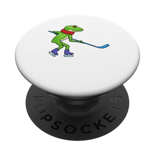 Frosch Hockeyspielend Hobby Sport Tier PopSockets mit austauschbarem PopGrip von Lustig Niedlich Ironisch Hobby Tiere